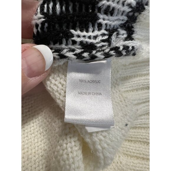 Made For Me to Look Amazing Sweater Dress~Size S~Ivory/Black with Scarf L5 21 - Picture 9 of 10